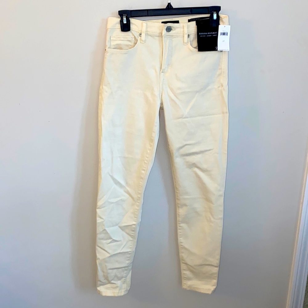 Cream skinny jeans